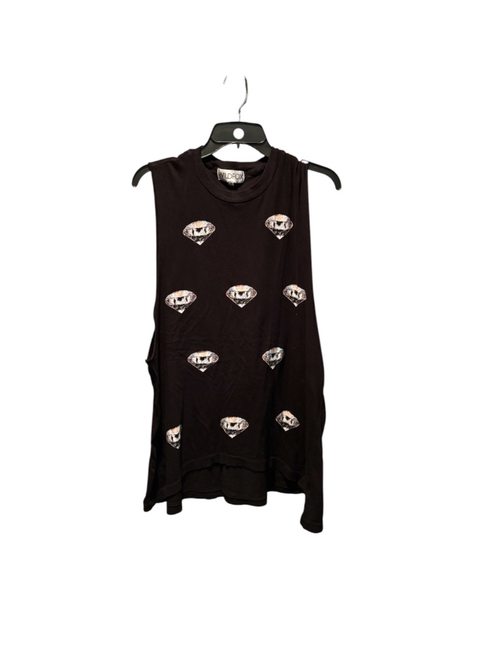 Wildfox Couture Diamonds are Forever Oversized Muscle Tank Black Small